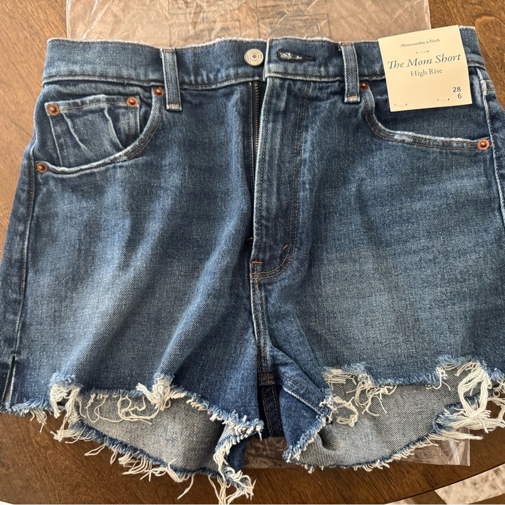 Abercrombie & Fitch Distressed Blue Jean Shorts